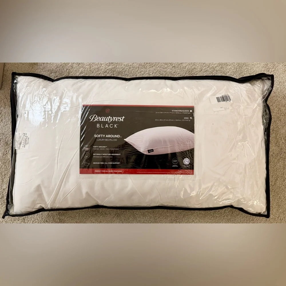 🎉LAST CHANCE🎉2PC BEAUTYREST BLACK Luxurious Down‎ And Feather Blend Pillows